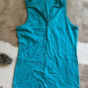 Riding Sport by Dover Saddlery Teal Sleeveless Polo Tank Top